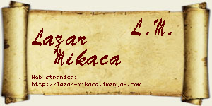 Lazar Mikača vizit kartica